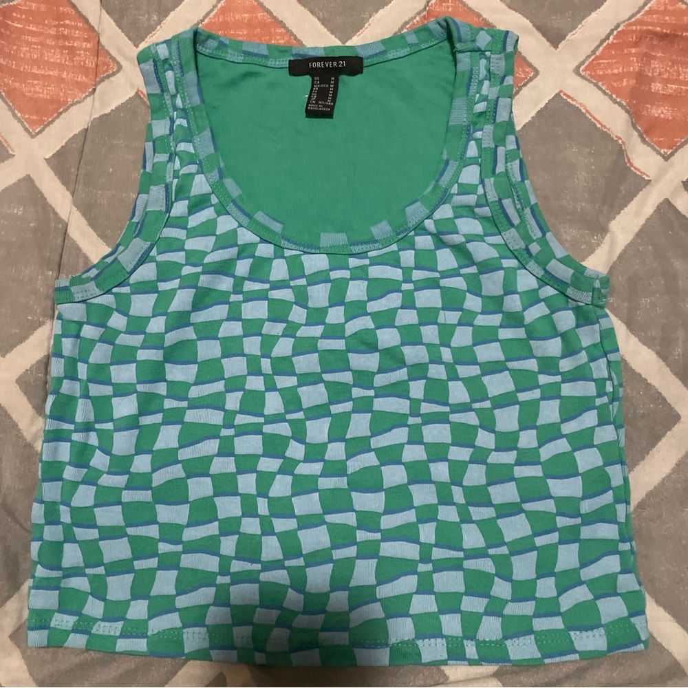 Forever 21 Checkered Cropped Tank Top